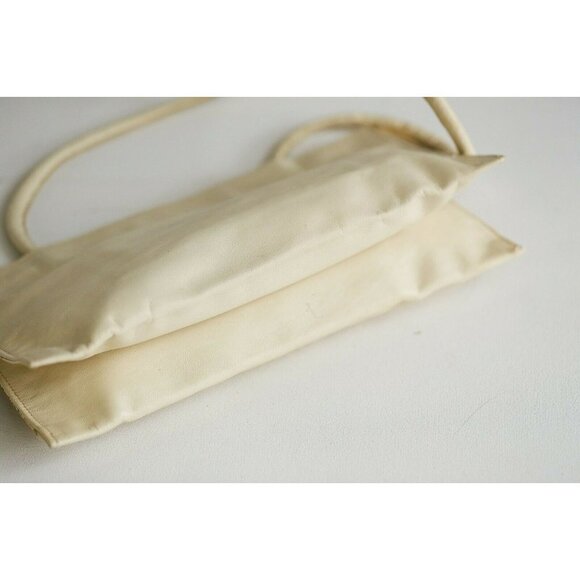 Vintage Kid Leather Python Skin Nude Beige Convertible Clutch - Picture 5 of 10